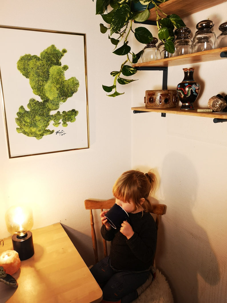 MOS// HÅNDMALET KUNSTPRINT